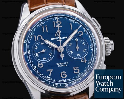 breitling duograph vintage|Breitling blue dial.